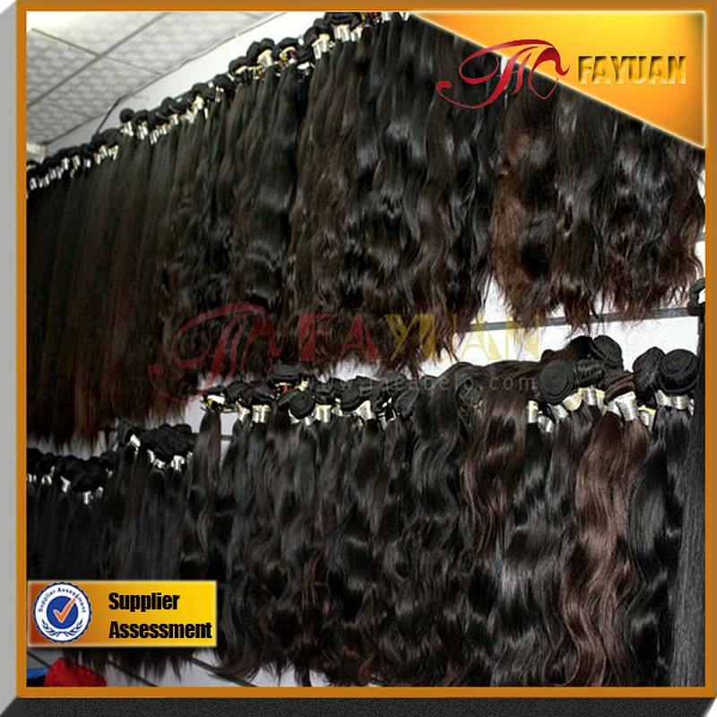 Hotsale top quality Indian natural color tangle free human hair weave