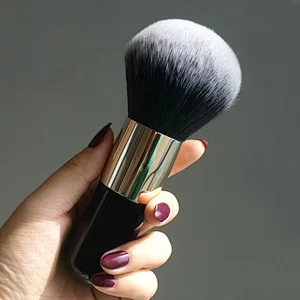 High quality private label powder blush single makeup wood brush for makeup