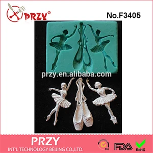 F3405 BALLET girl cake decorating fondant silicone mold