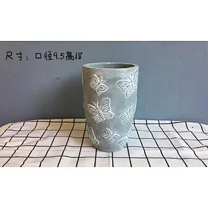 Butterfly Embossed Flower Pot Concrete Silicone Mold for Succulent plants