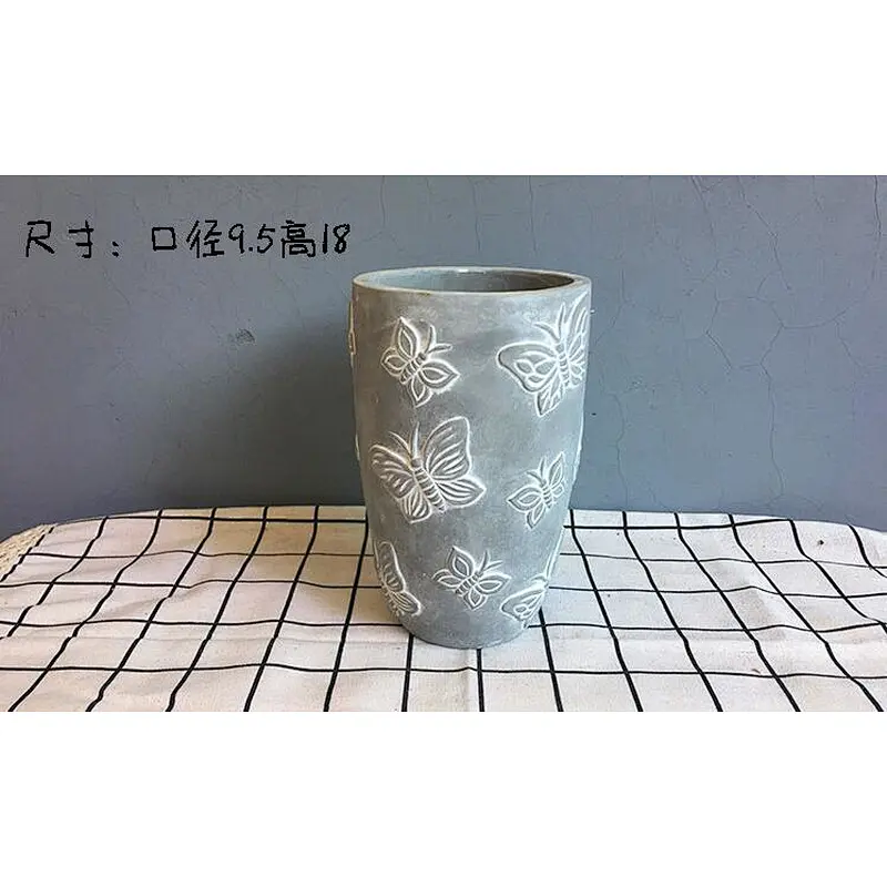 Butterfly Embossed Flower Pot Concrete Silicone Mold for Succulent plants