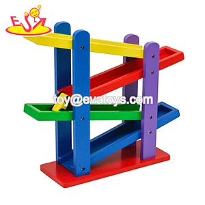High speed funny wooden toy car track set for children W04E070