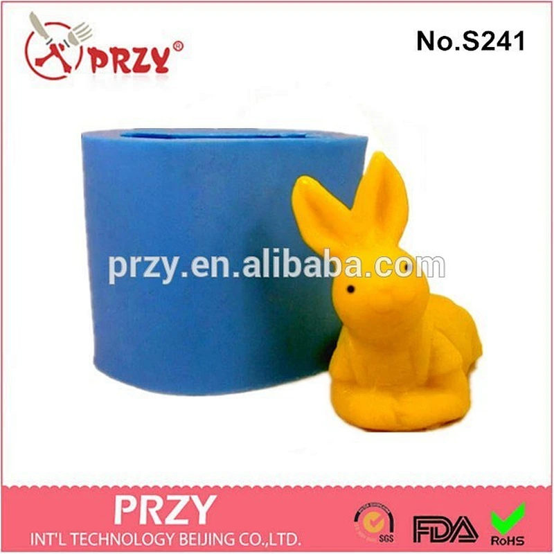 Interesting 3d rabbit silicone soap molds