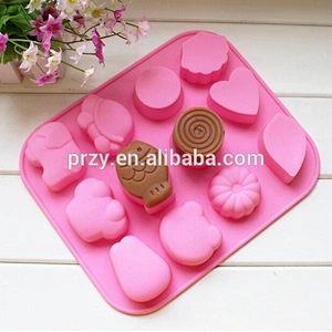 PRZY PR323 12 cavity DIY silicone animal soap tray