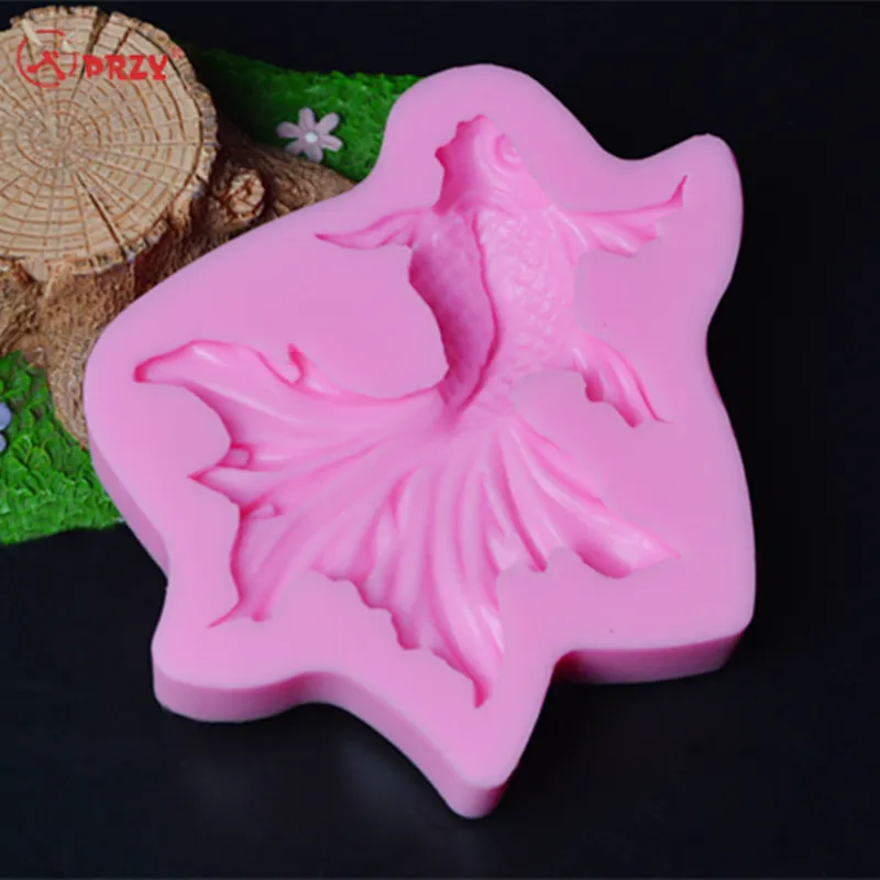 New 3D carp silicone soaps molds Beautiful fish tail Molds Soap Mold goldfish Chocolate Mould