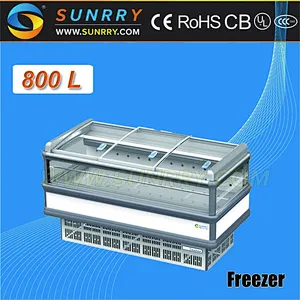 Supermarket seafood display case cooler