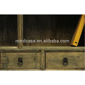 Antique recycle solid wood furniture bookcase furniture bookshelf