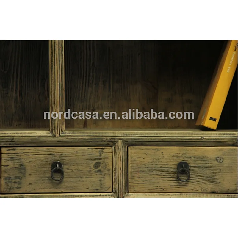 Antique recycle solid wood furniture bookcase furniture bookshelf