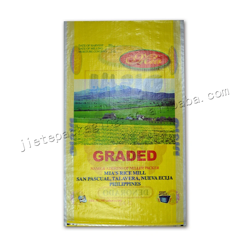 High quality 100% transparent pp woven 25kg rice packing bag