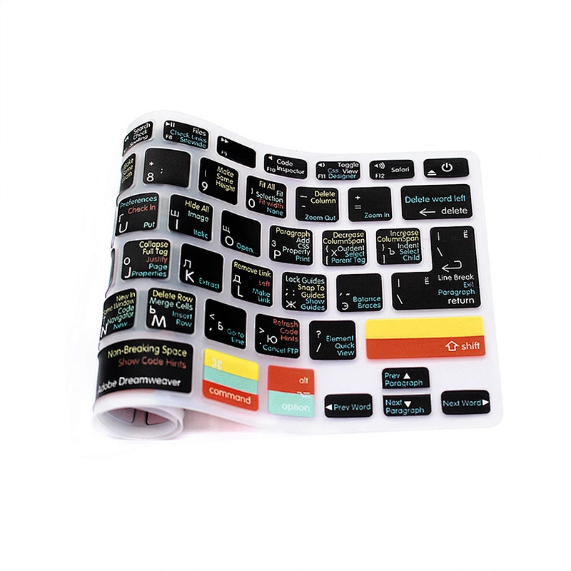 Hot Selling Ado be Dreamweaver Custom Russian Silicone Letters Keyboard Protector For macbook pro 13 cover for macbook skin