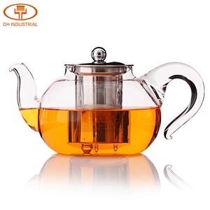 1200ml big capacity glass tea pot with stainless steel 304 strainer for home tea set