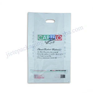 Customized pe plastic packaging bag with logo,D handle for clothes,shoes,shopping,marekt