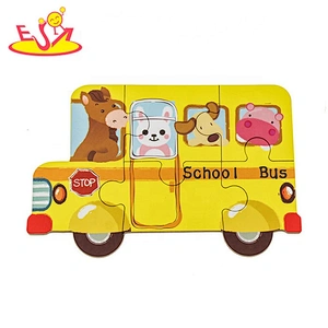 2019 New hottest 6 pattern wooden car jigsaw puzzles for children W14N010