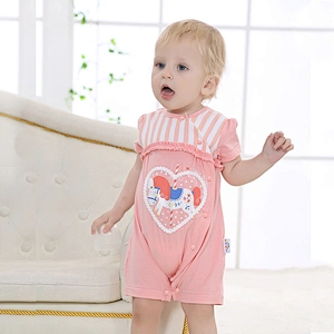 Latest design baby summer clothes pink cotton jump bodysuits