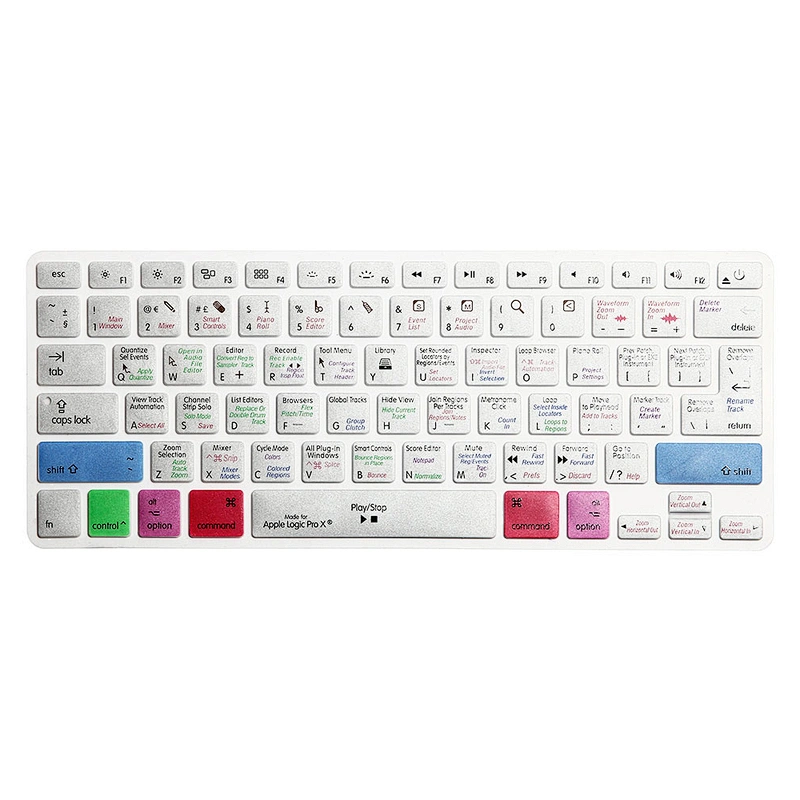 Best Sellers In Alibab Logic Pro X Silicone Shortcuts Keyboard Cover laptop keyboard skin for Macbook Pro Retina 15