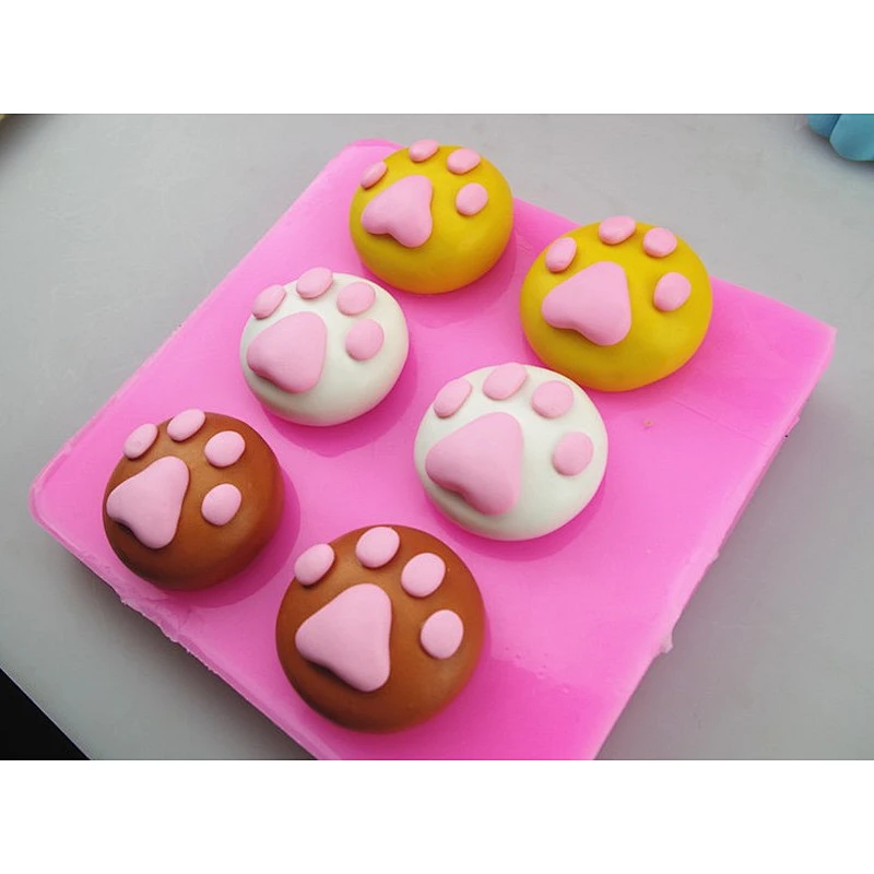 F3025 Cute Cat Scratch Marshmallow coffee export food grade silicone mold silicone mould