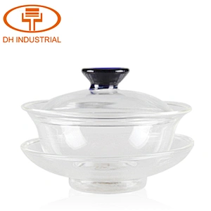 Guangzhou wholesale high borosilicate glass tea cups with lid