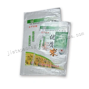 25kg Plastic transparent bopp laminated and printing pp woven rice bag wholesale