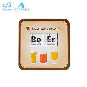 Square waterproofing mdf cork coaster custom logo printing wooden coaster