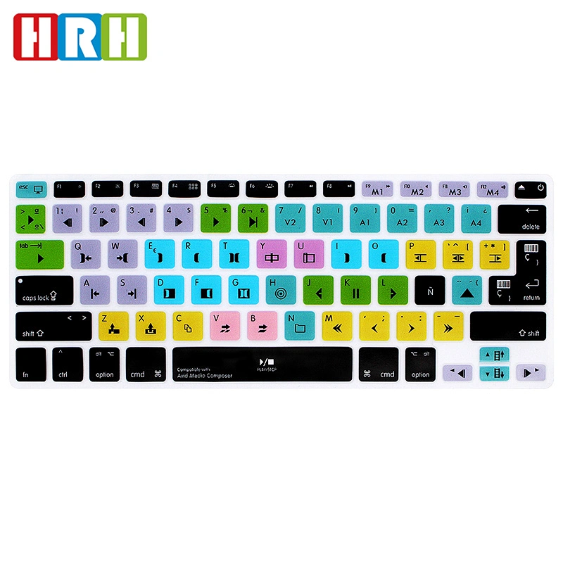 amazon hot sales Avid Media Composer shortcuts keyboard skin Spanish Laptop Keyboard Custom Covers For macbook pro 13