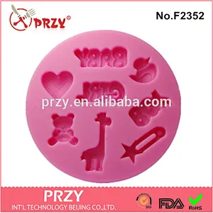 2015 f2352 decorative baby shape silicone mold for fondant
