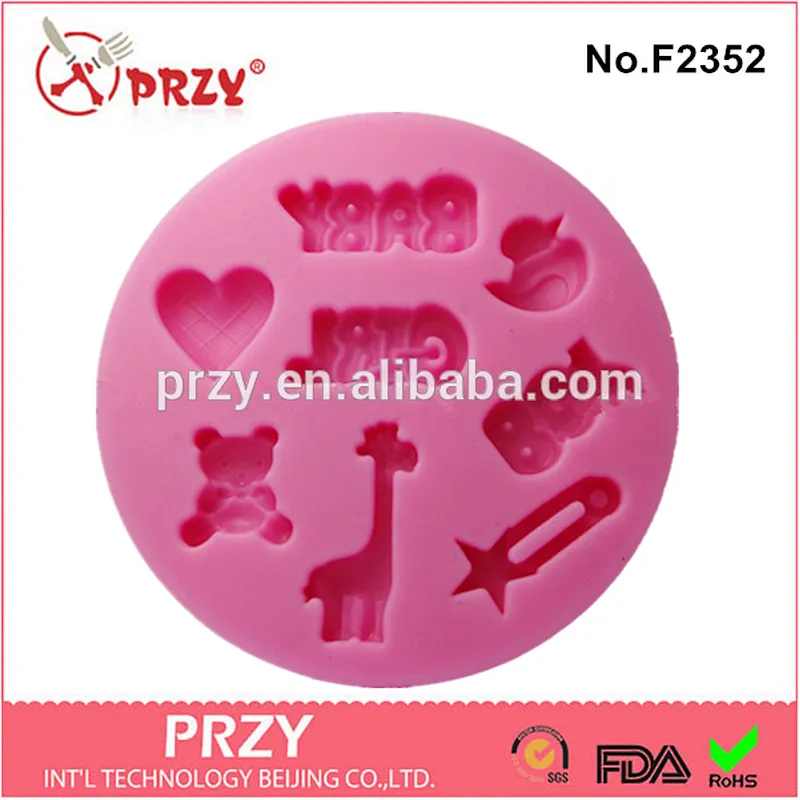 2015 f2352 decorative baby shape silicone mold for fondant