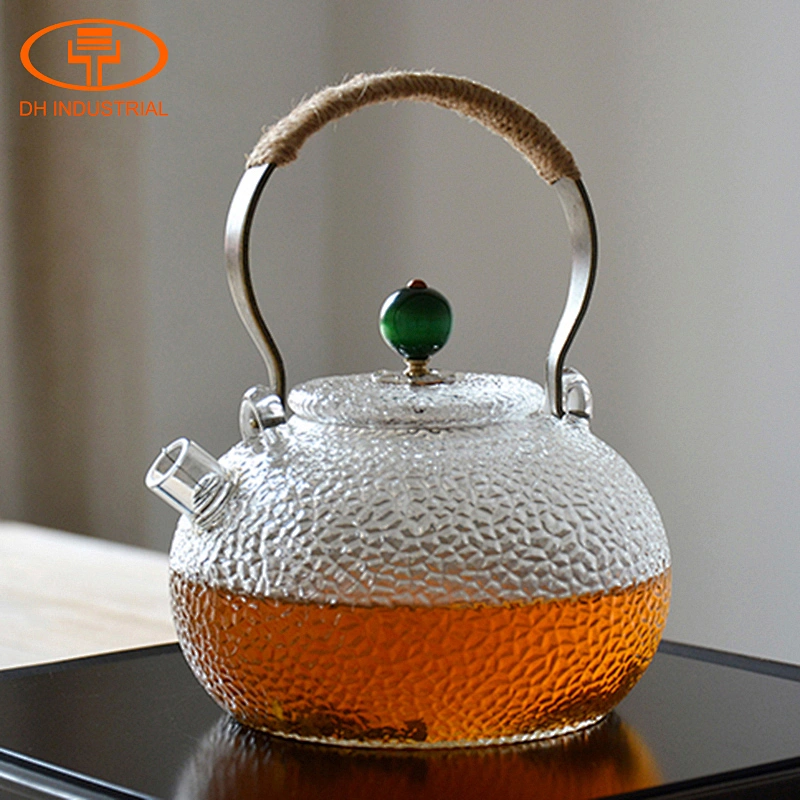 Glass Tea Kettle Wholesale-Best Price Heat Resistant Glass Tea Pot Flower Tea with Handle