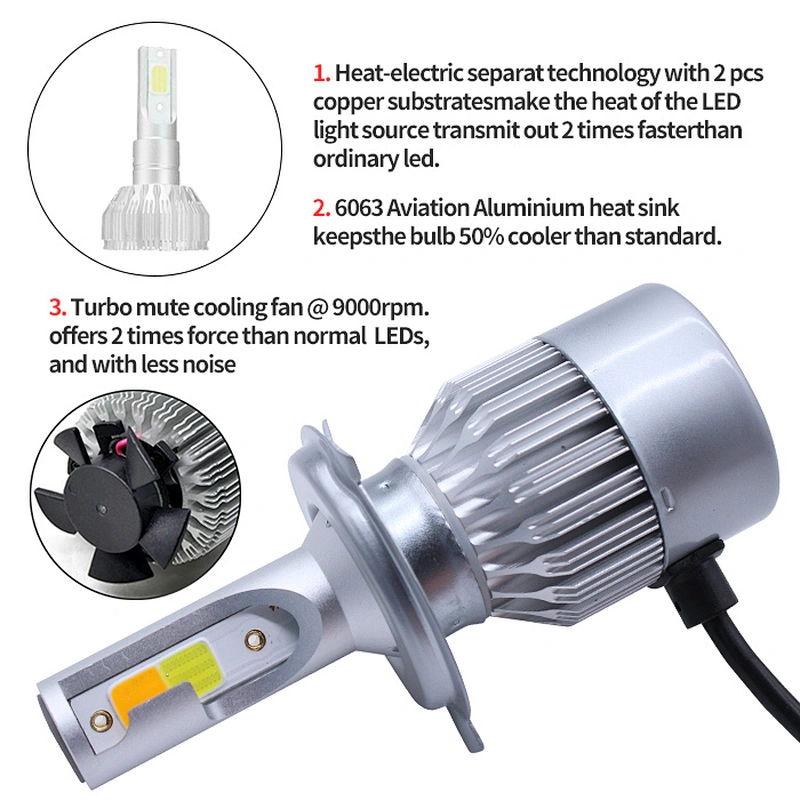 LIGHTECH 3800lm 36w H8 H9 H11 C6 Led Headlight H11With Dual Color