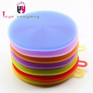 Oval shaped Soft food grade silicone cleaning dish brush