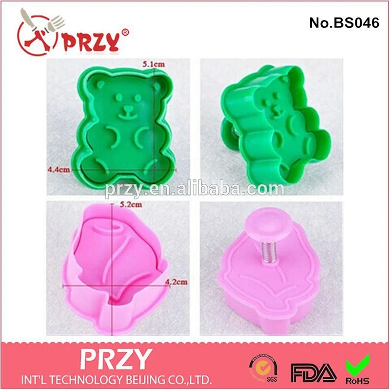 4 style single shaped set silicone cookie cutters,star&fruit&animal