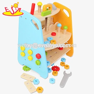 wholesale DIY pretend children wooden workbench toy interesting baby wooden workbench toy W03D028