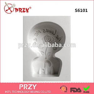 Rose with Spoon Shape Silicone Soap Mold/Decorative Molds