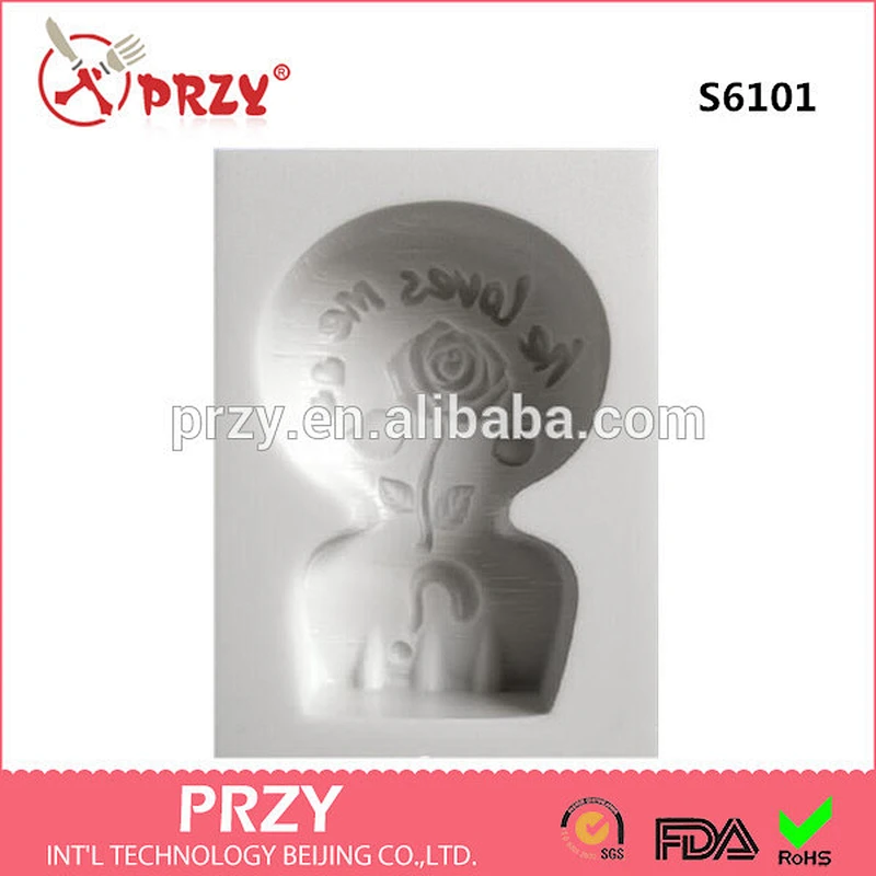 Rose with Spoon Shape Silicone Soap Mold/Decorative Molds