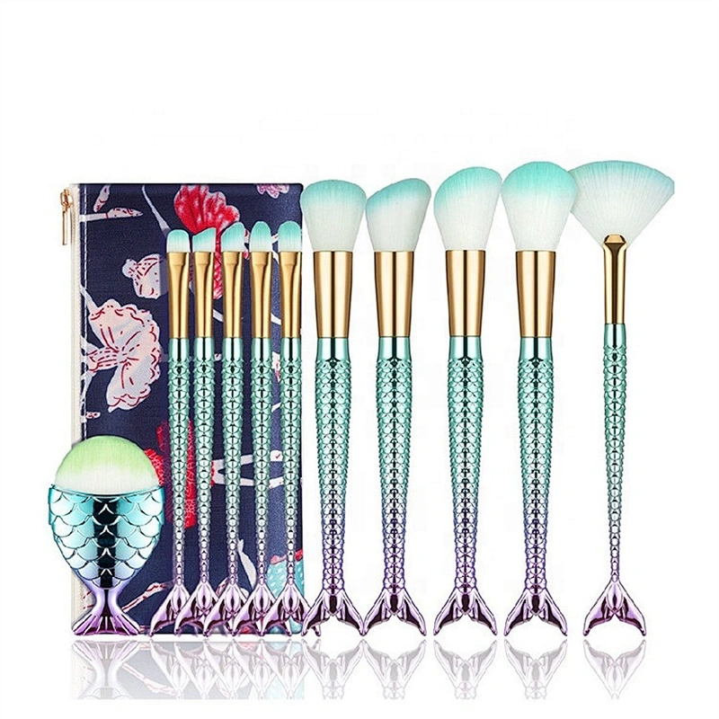 Multi Combination Of Eye Shadow Foundation 11pcs Makeup Brush Set With Lady Travel Makeup Bag Organizer Case