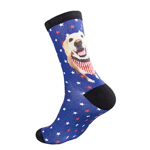 fashion 3D logo custom bamboo print sport socks