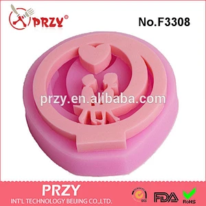 F3308 love boy and girl wedding decorations silicone mold cake decorating tools 3d silicone molds