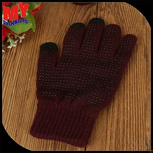 Top sales warm wholesale cotton knitted winter gloves