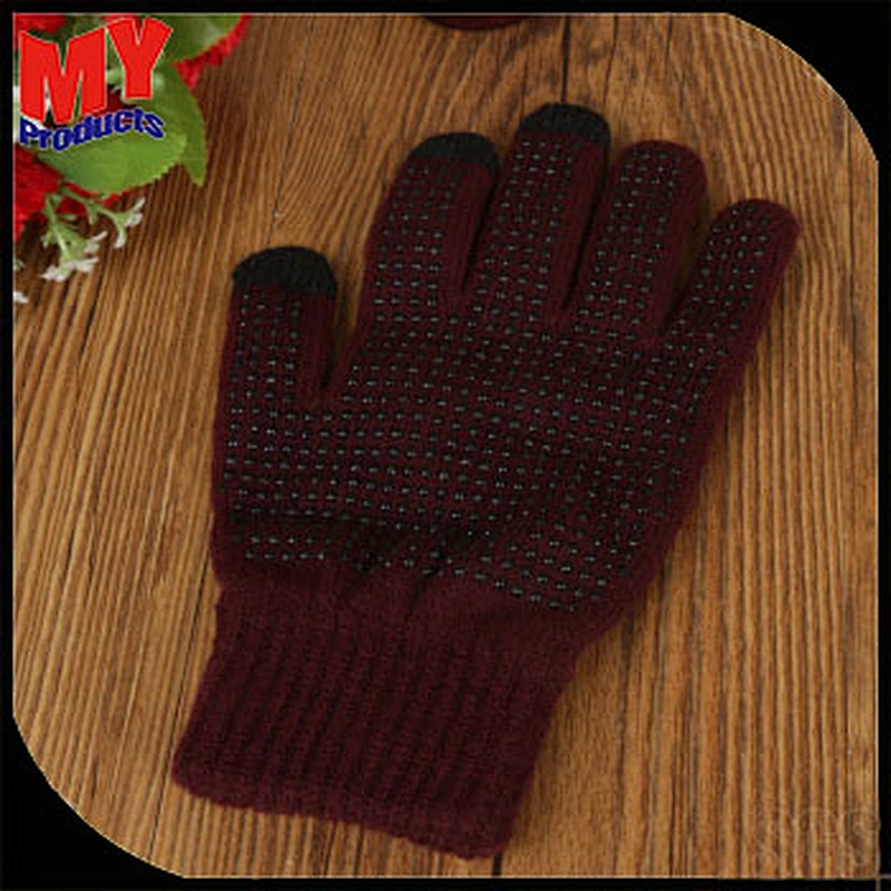 Top sales warm wholesale cotton knitted winter gloves