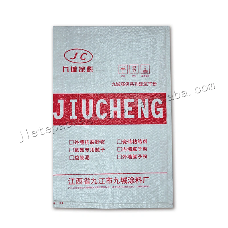 Moisture proof 20kg pp woven packaging bags for cement, wall putty powder,tile adhesive,mortar