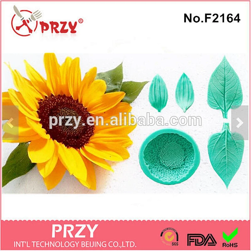 F2164 PRZY sunflower silicone cake mold for cake decorating