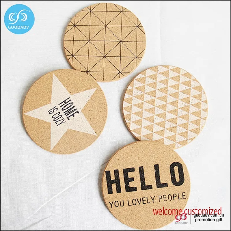 GOODADV factory custom drinking cup coaster with custom designs cork coaster custom coaster