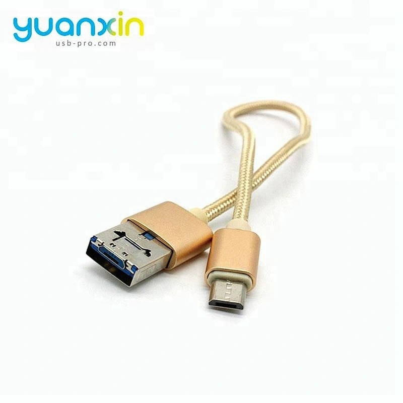 Round usb flash drive with cable