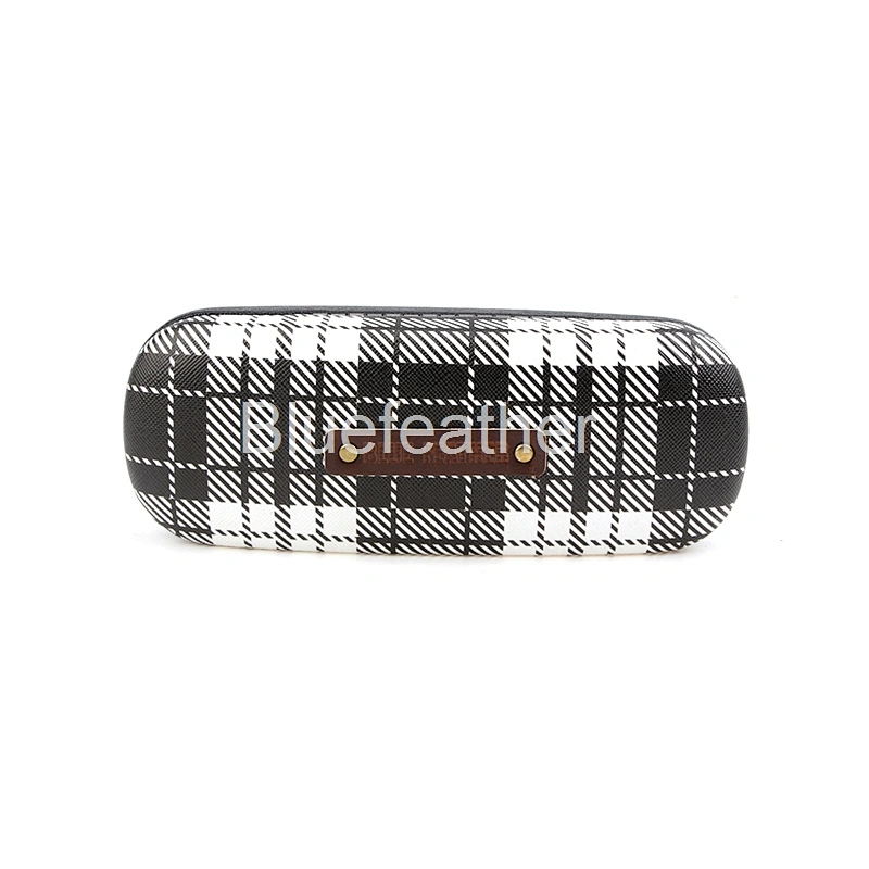 Black White Striped Pane Digital Printing Eyeglasses Case for Men