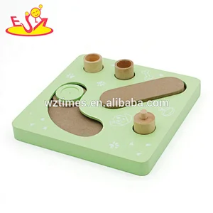 2018 Amazon top seller animal play game toy wooden learning dog toy with high value W06F085