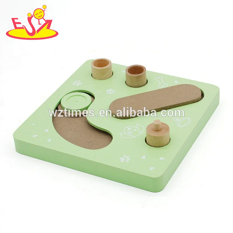 2018 Amazon top seller animal play game toy wooden learning dog toy with high value W06F085