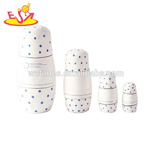 Wholesale delicate baby wooden toy crafts nesting doll for home decoration W06D084