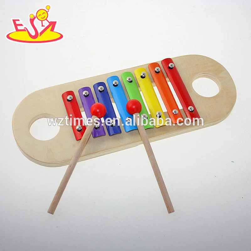 Wholesale musical wooden baby xylophone 8 notes learning toy wooden baby xylophone W07C035