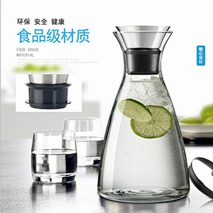 Safely material cold water bottle glass teapot juices container for home