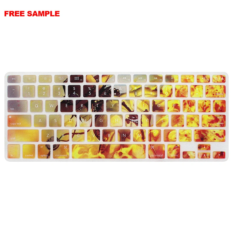 Free Sample Waterproof Keyboard Skins for Macbook Air Laptop Silicone Keyboard Cover