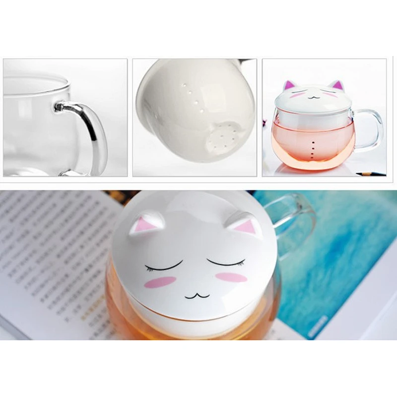 Hot product glass cup with ceramic animal mug inner tea-strainer for kungfu tea